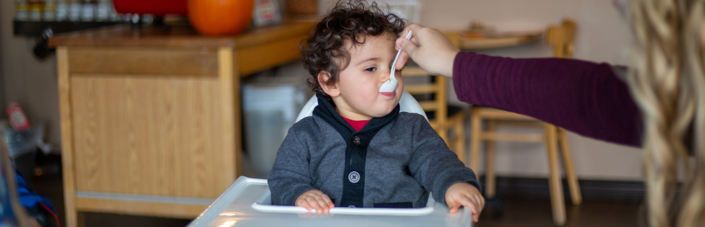 little boy eating