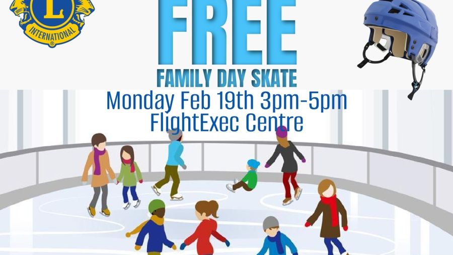 Free Family Day Skate at the FlightExec Centre in Dorchester courtesy of the Dorchester Lions Club