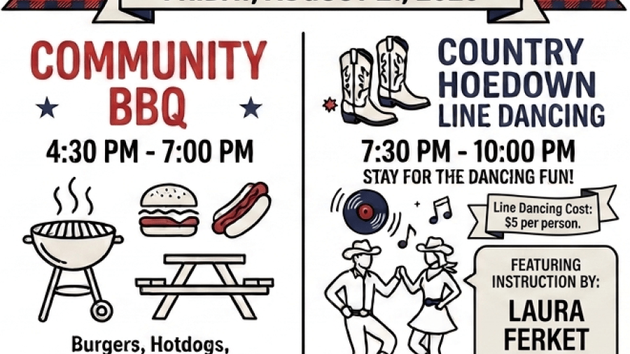 Community BBQ & Country Hoedown Line Dancing! 