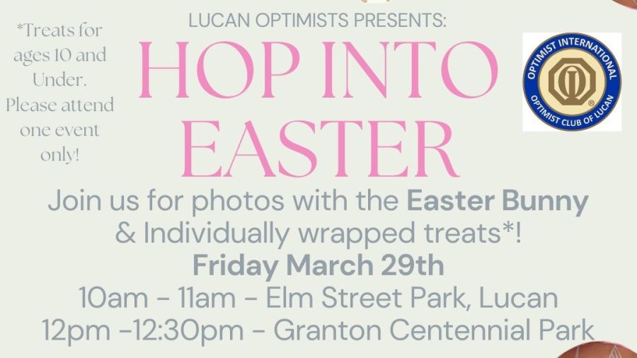Lucan Optimists are hosting their annual Hop Into Easter Event to collect donations for the Ailsa Craig and Area Foodbank