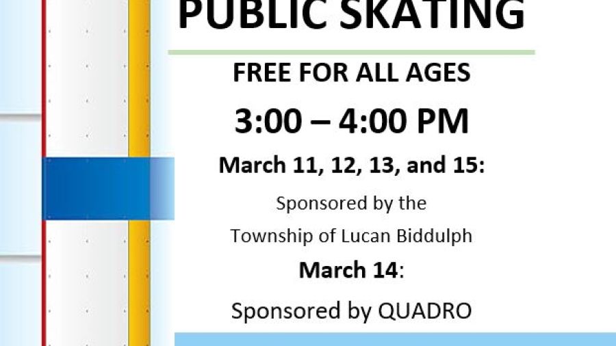 March Break free public skating in Lucan