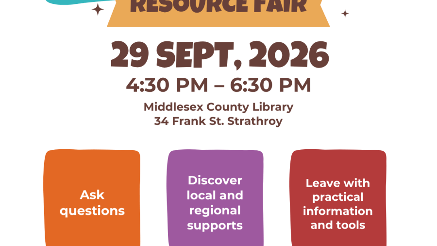2SLGBTQ+ resource fair at Strathroy Library on September 29, 2026, from 4:30–6:30 p.m.
