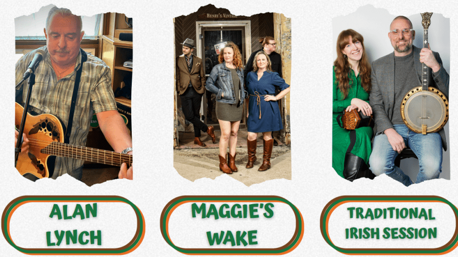 Poster for Strathroy Mini Irish Fest on Saturday, July 11, featuring performances by Alan Lynch, Maggie’s Wake and a Traditional Irish Session.
