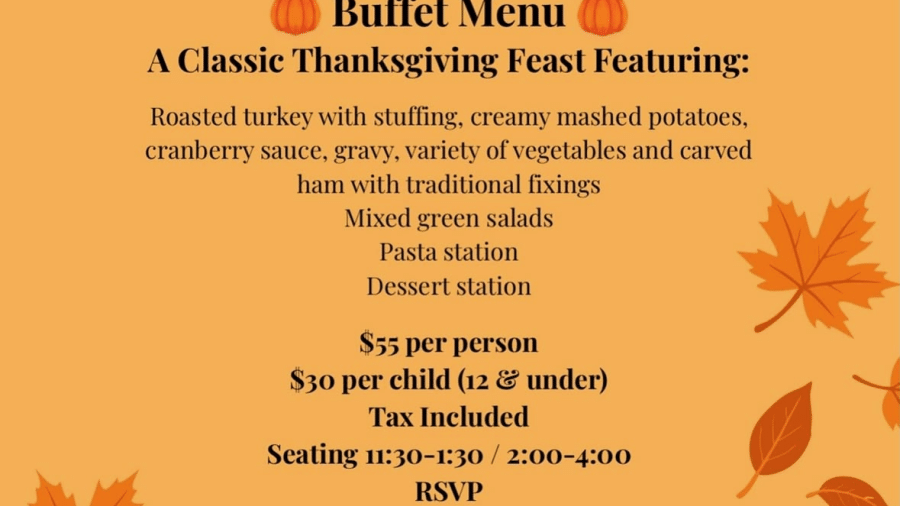 Thanksgiving Buffet at Willow Tree Golf 