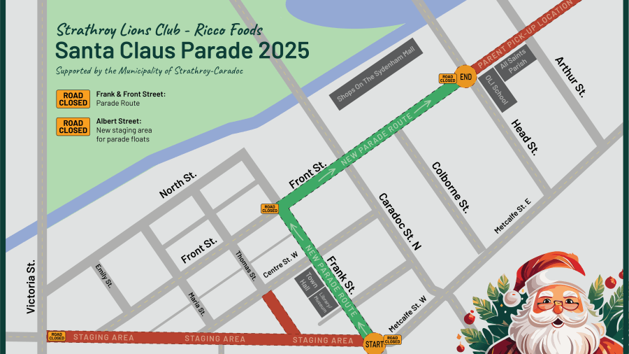 santa parade route image