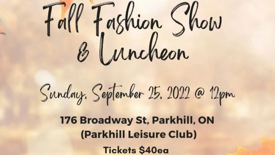 Parkhill Ontario Fall Fashion Show and Luncheon event flyer