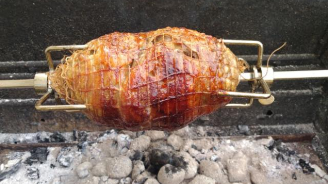 Spit roasted lamb 