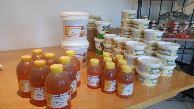 Variety of honey products 