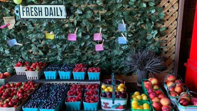 Variety of local produce 