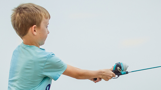 little boy fishing 