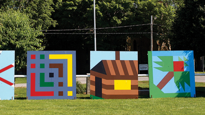 variety of barn quilts