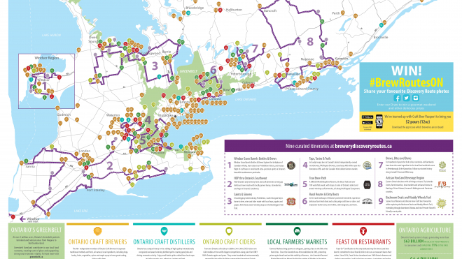 Ontario Brewery Discovery Route Map 