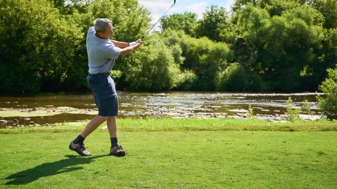 Man golfing 