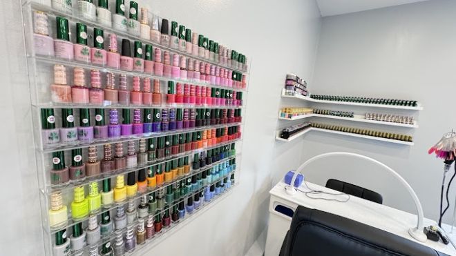 Image of nail polish in spa setting