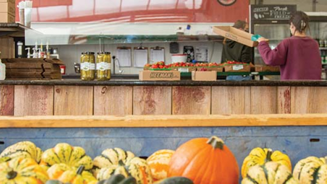 Heeman's interior with pumpkins 