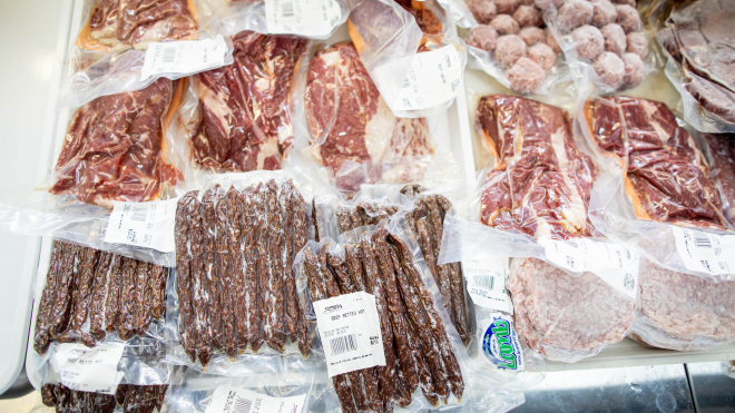 Variety of halal meat products 