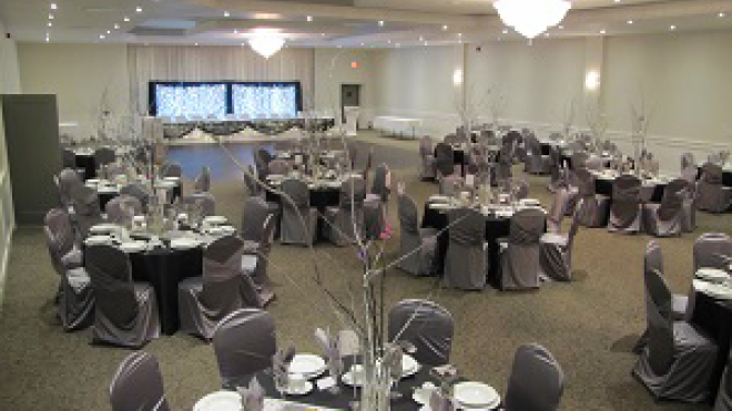 event hall with tables and chairs 