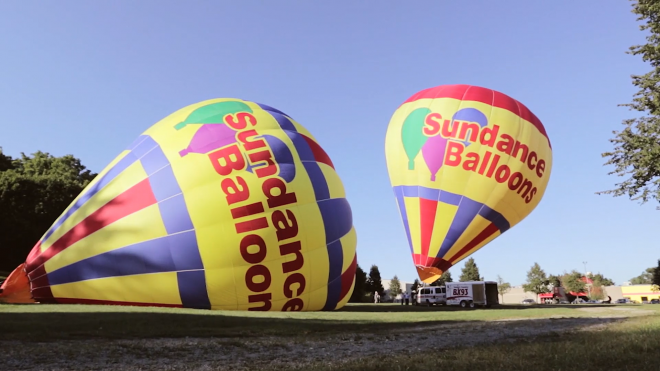 two Sundance hot air balloons 