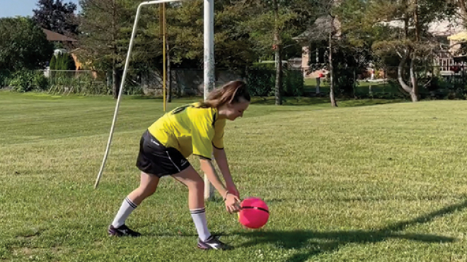 Girl playing soccer 