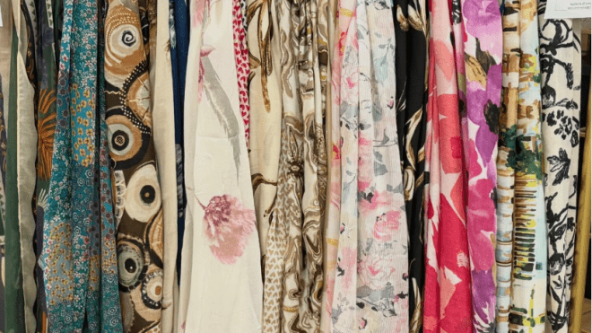 Shirts on a clothing rack