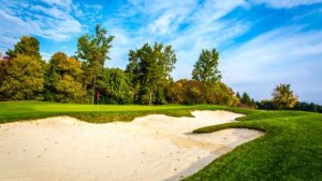 golfing trees blue sky