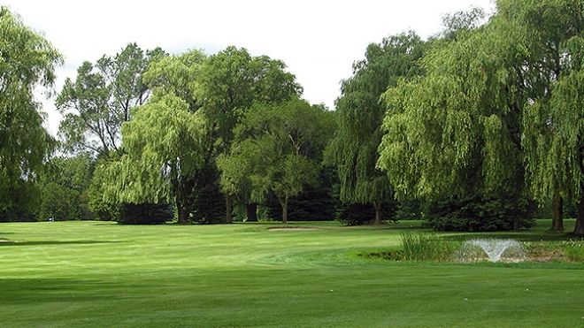 The green at willows golf course on a sunny day