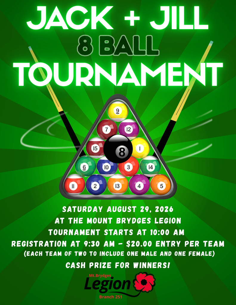 Jack & Jill 8 Ball Tournament 
