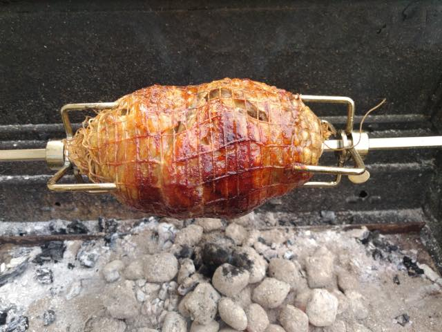 Spit roasted lamb