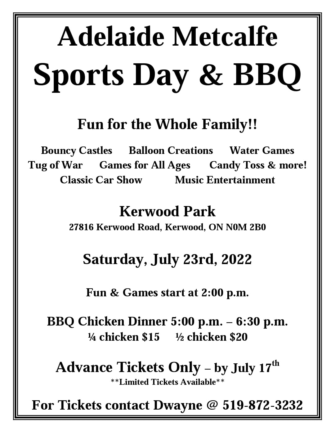 adelaide metcalfe sports day and bbq poster