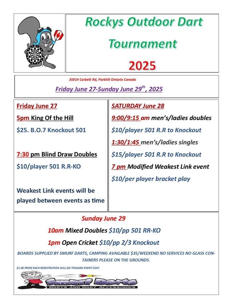 Rocky's Outdoor Dart Tournament