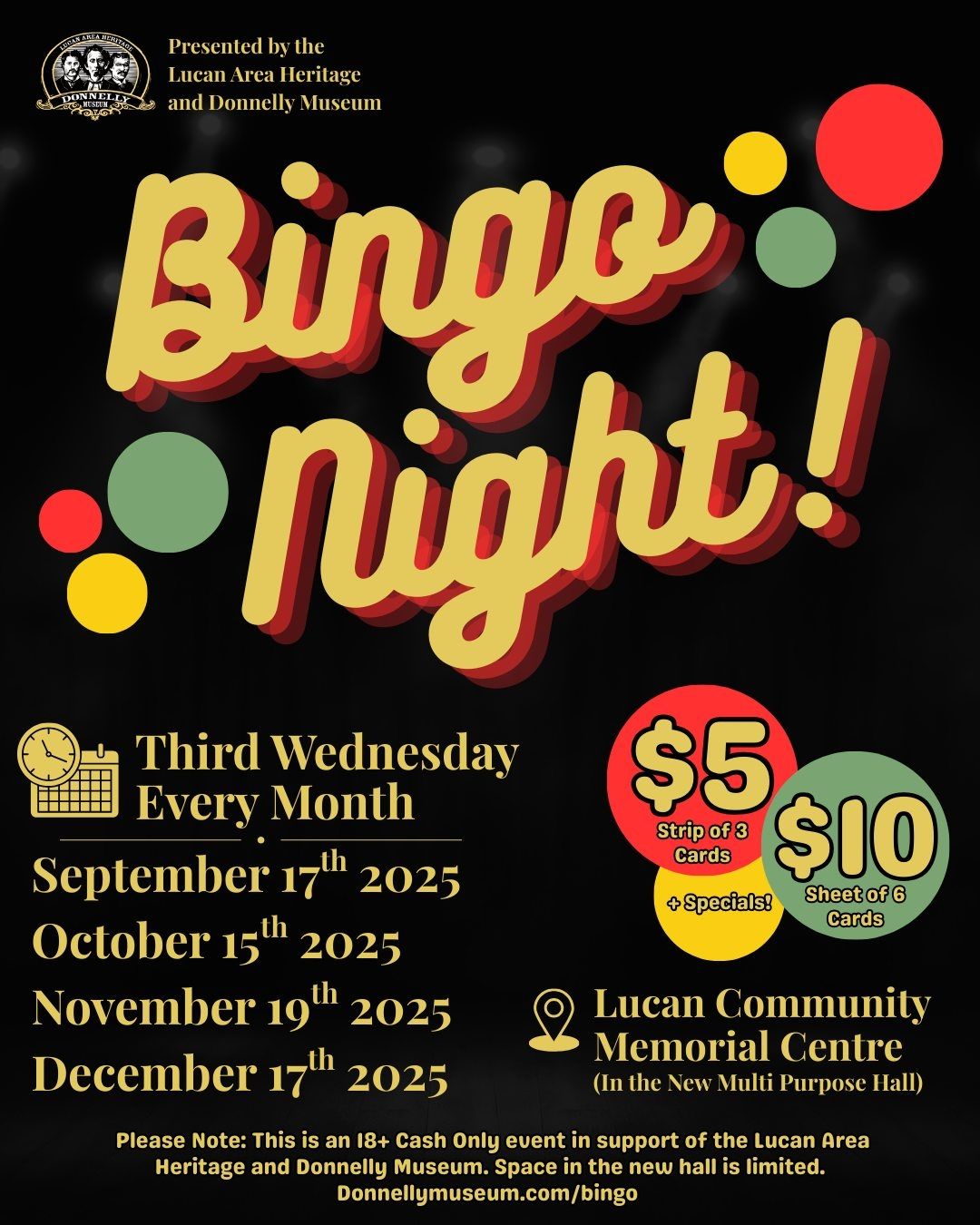 Bingo Night Lucan Donnelly Museum 