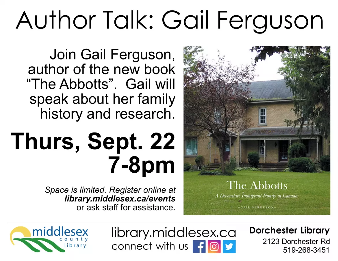 Gail Ferguson Author Talk Event Poster 