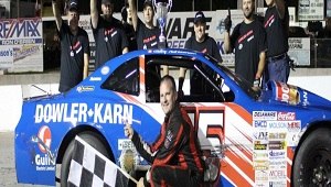 blue car from delaware speedway