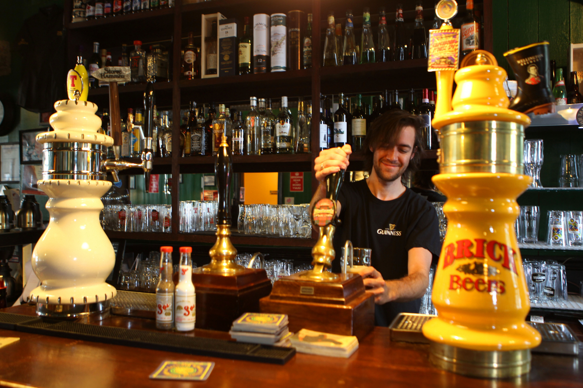 bartender behind bar