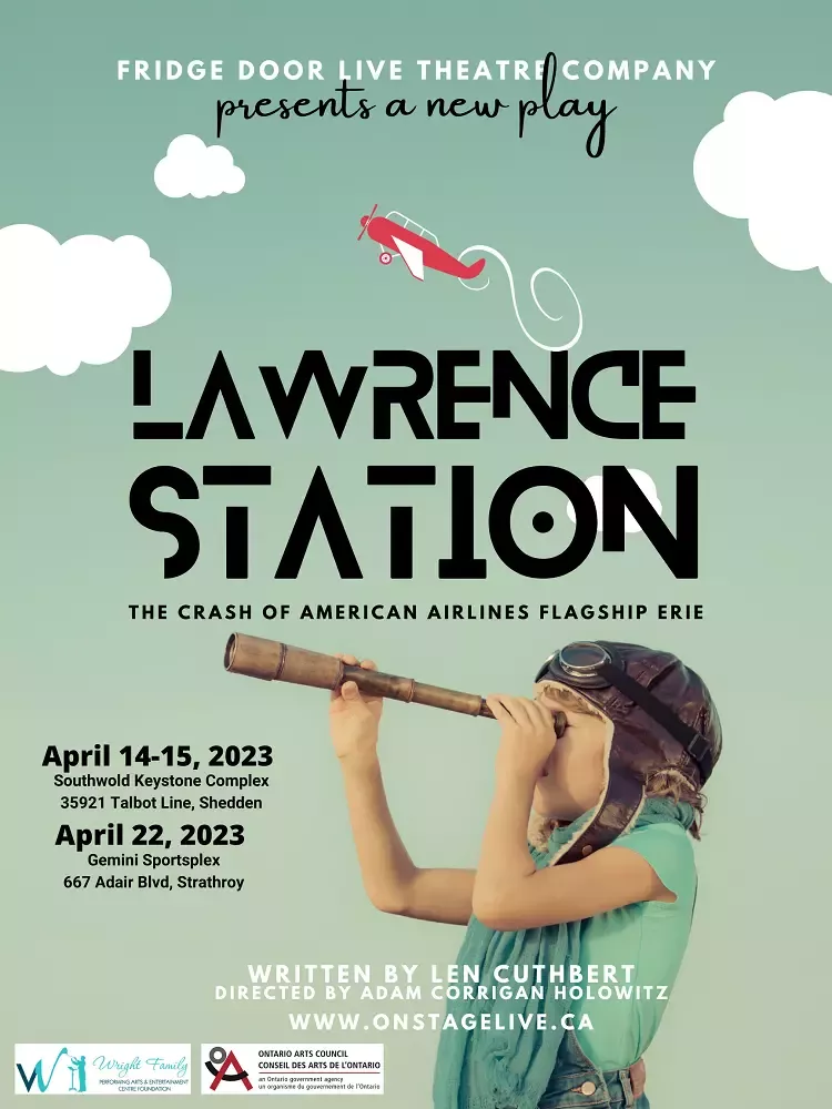 Lawrence Station; The Crash of the Flagship Erie Teaser Poster for Lawrence Station Play taking place in April 2023
