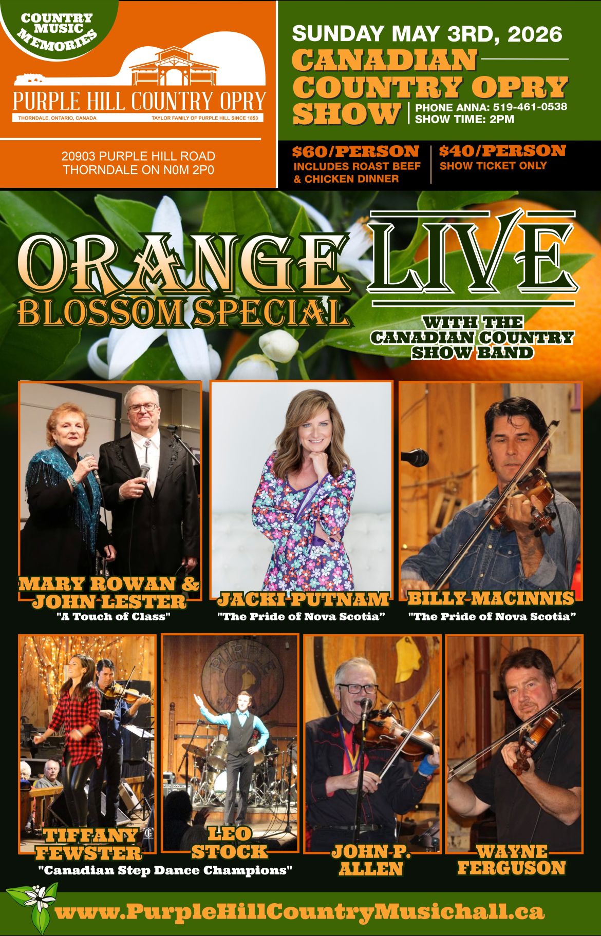 MAY 3 2026 ORANGE BLOSSOM SPECIAL OPRY SHOW
