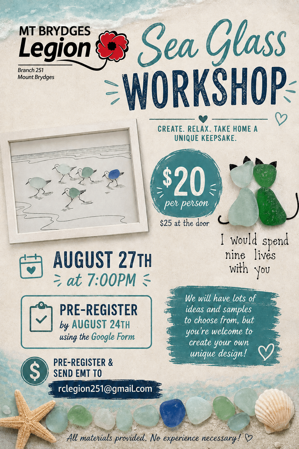 Seaglass art workshop 