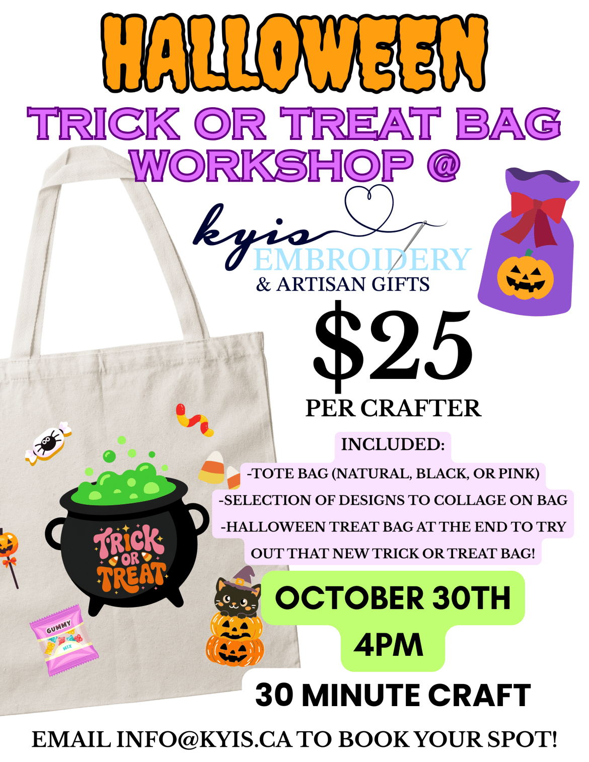 Trick or Treat Bag Workshop with KYIS