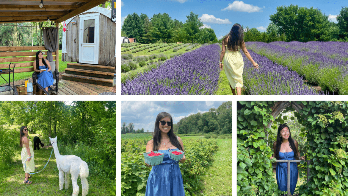 Woman doing agritourism activities