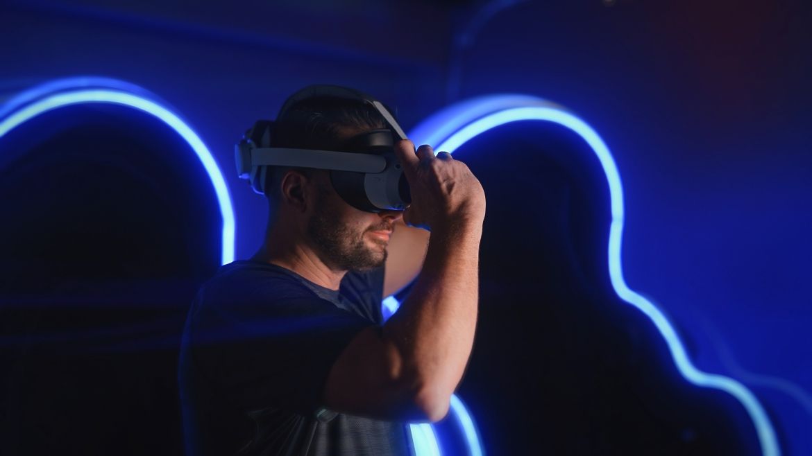 Man wearing VR gear