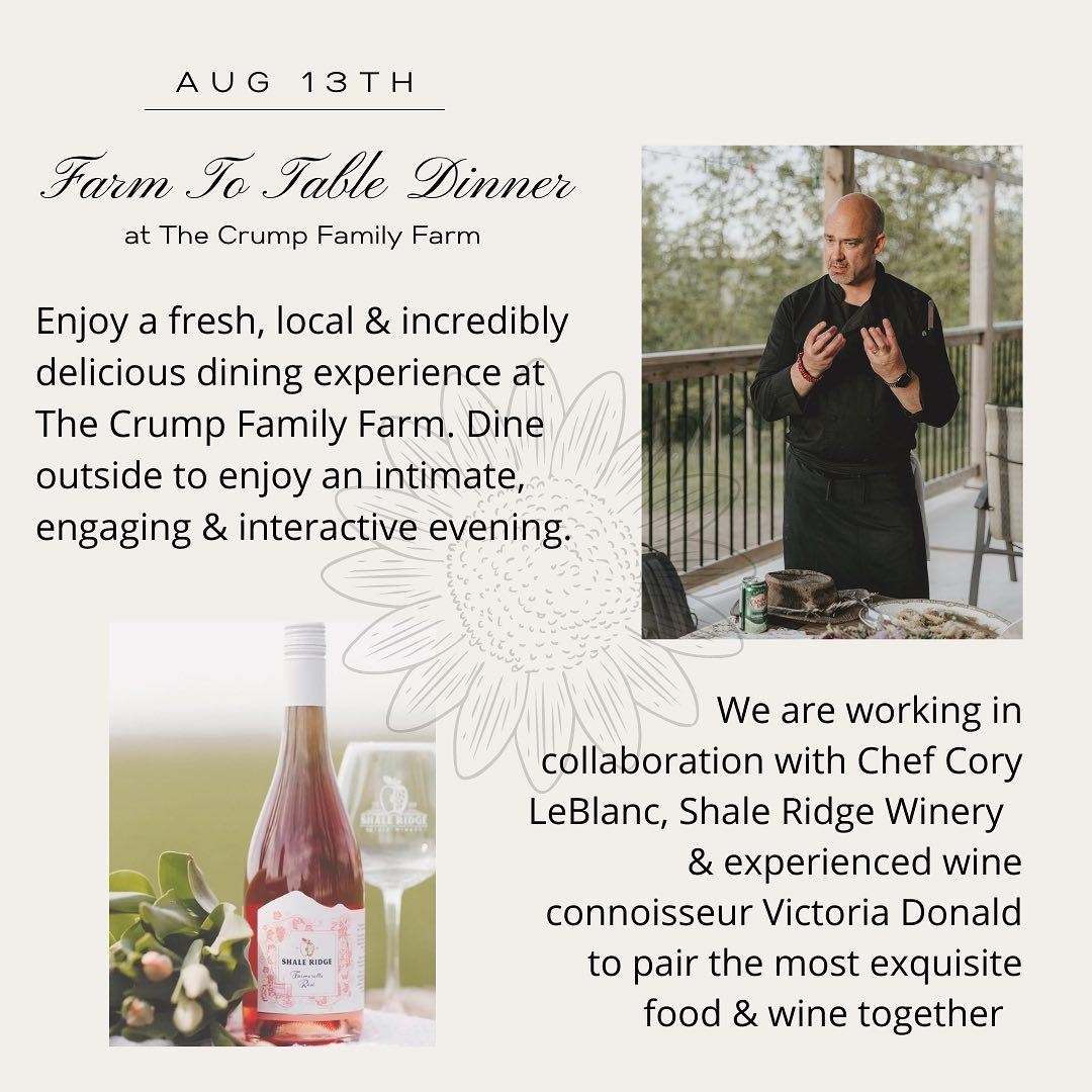 crump family farm farm to table dinner poster