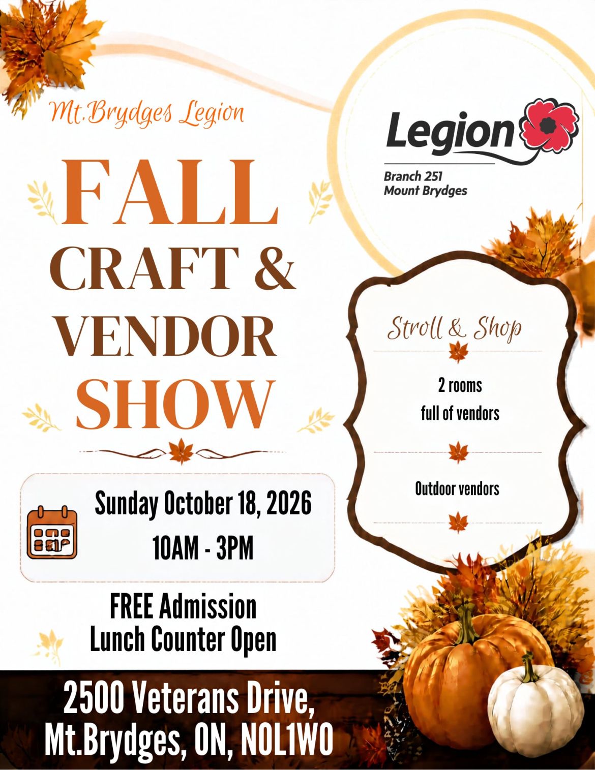 Fall Craft & Vendor Show in Mount Brydges, Ontario 