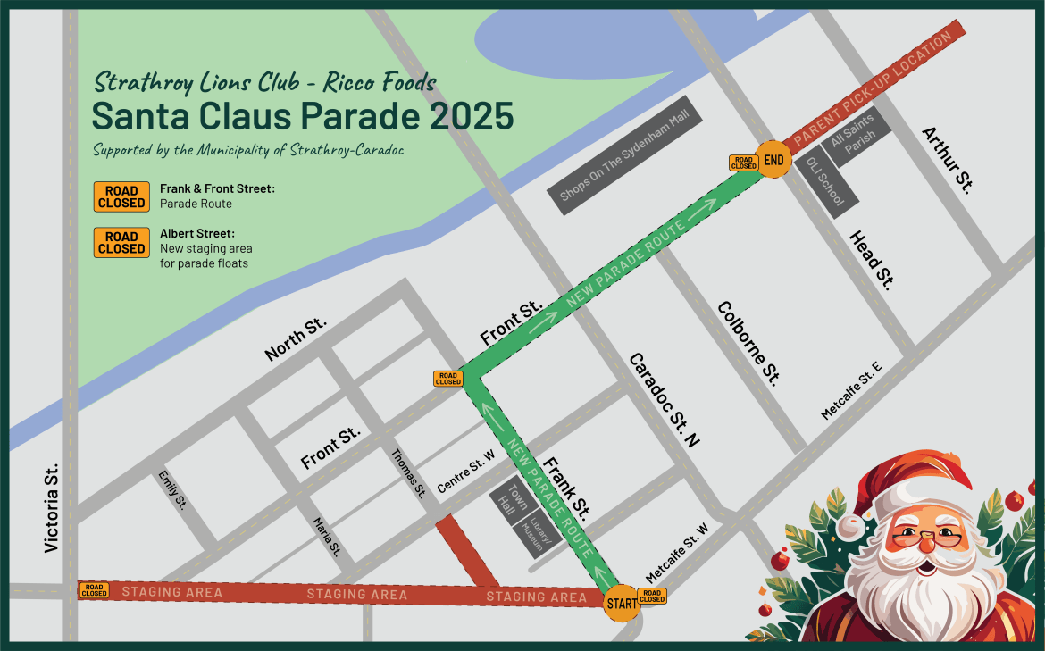santa parade route image