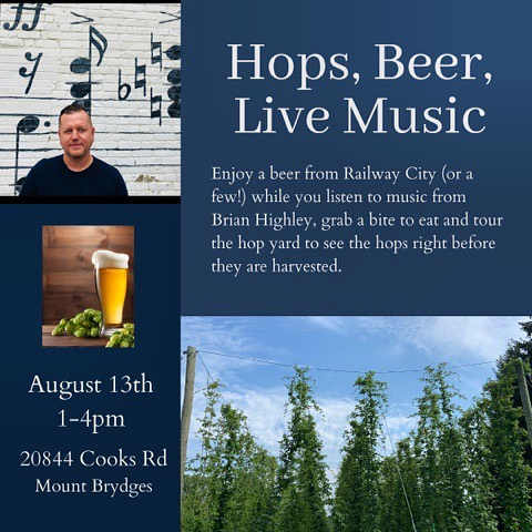 happy hour hopyard hop harvest info poster