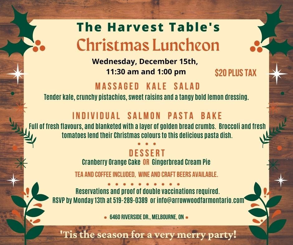 harvest table luncheon information poster