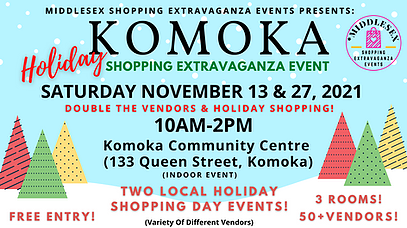 Komoka holiday shopping extravaganza event information poster
