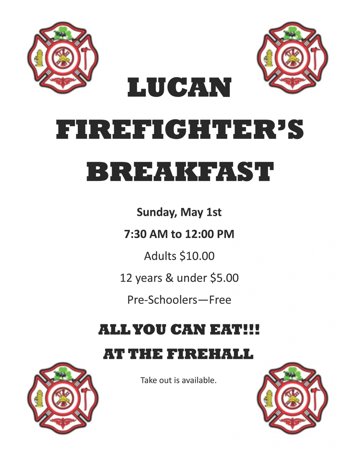 firemans breakfast poster