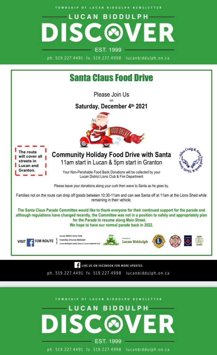 Lucan food drive info poster