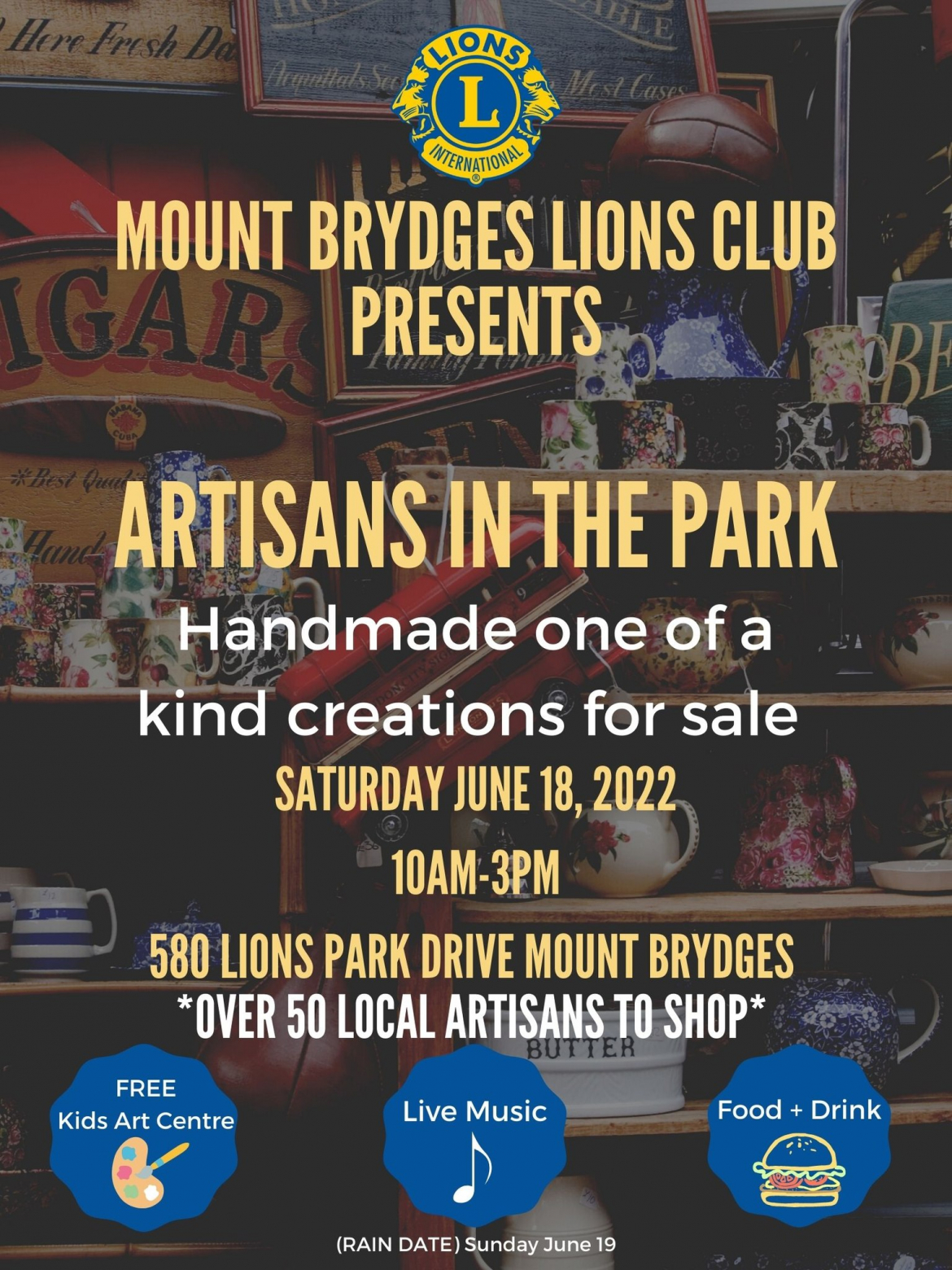 mount brydges artisans in the park poster