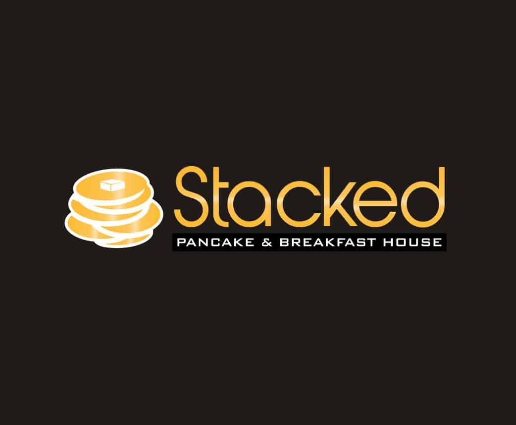 Stacked Pancake and Breakfast House stacked pancakes logo